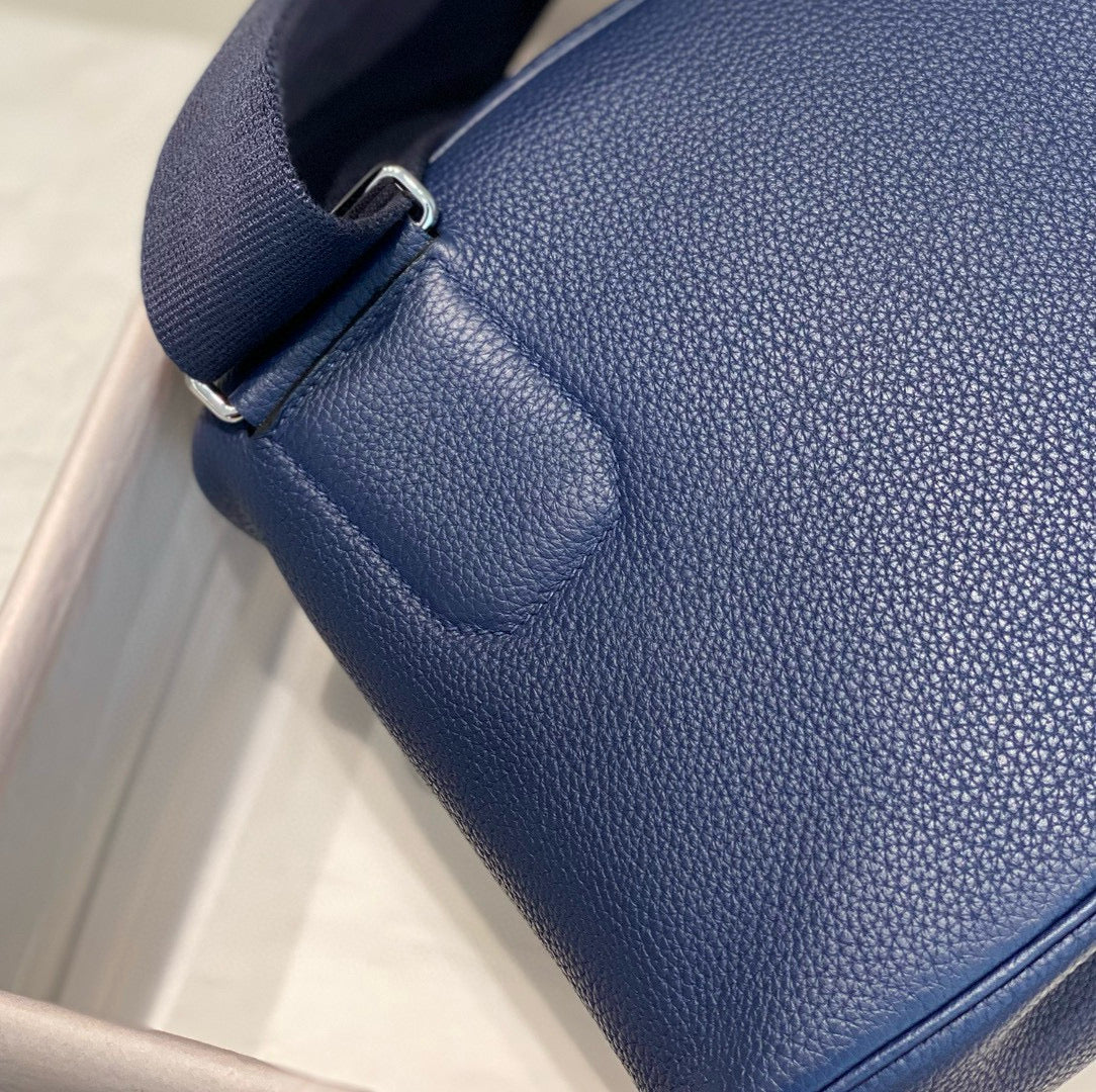 HM HAC A DOS PM 26CM NAVY BLUE TOGO LEATHER SILVER HARDWARE