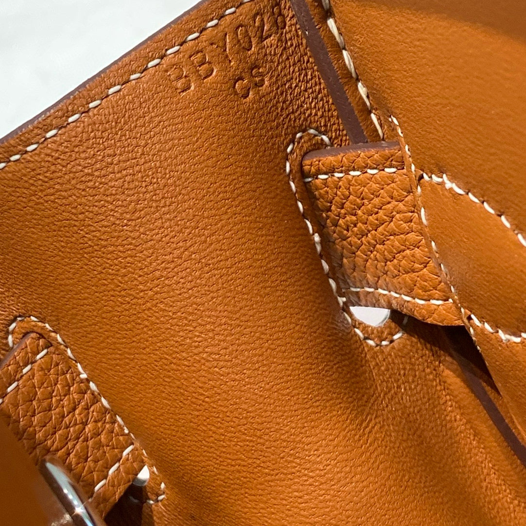 HM HAC A DOS PM 26CM GOLD TOGO LEATHER SILVER HARDWARE