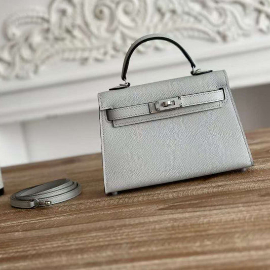 HM KELLY 19CM PALE BLUE EPSOM LEATHER