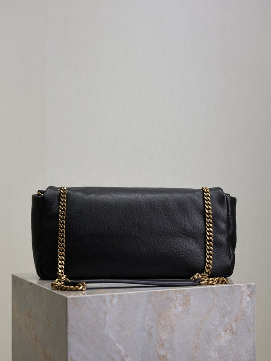 YSL Calypso Bag 30cm Black Lambskin With Gold Hardware