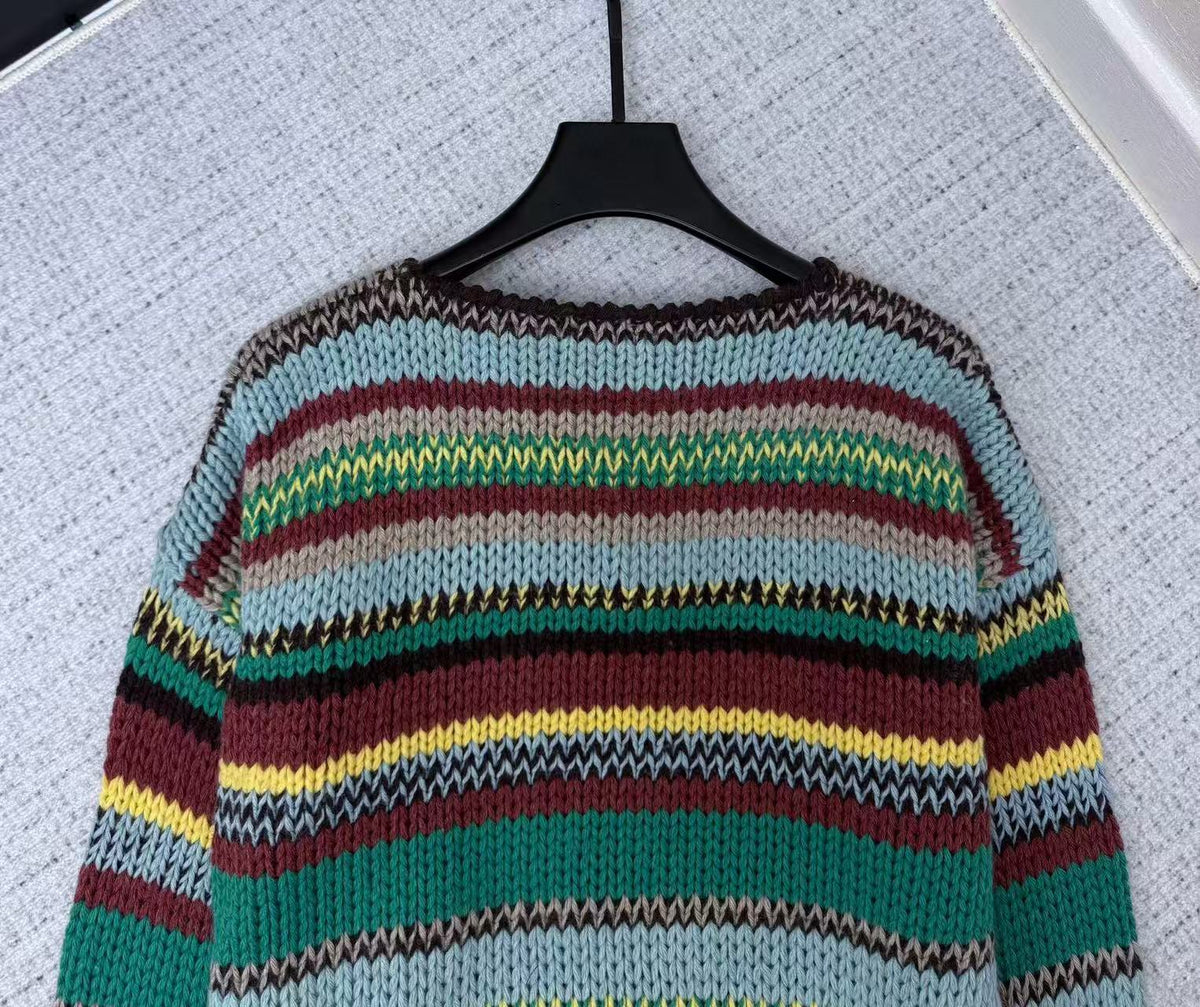 Celine 26s Crewneck Sweater Multicolor Alpaca Wool