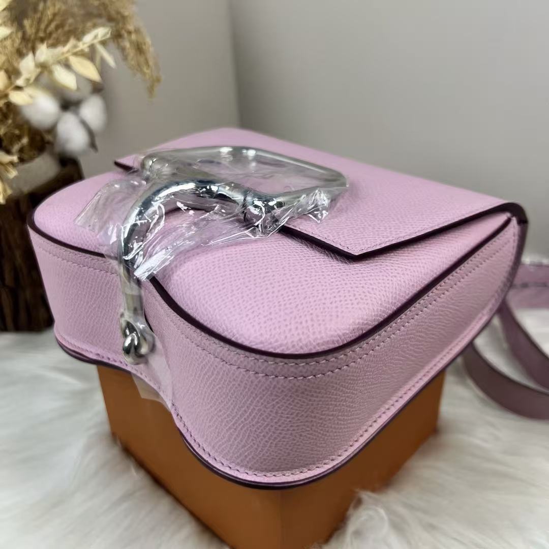 HM Della Cavalleria Mini Bag Light Pink Epsom Leather