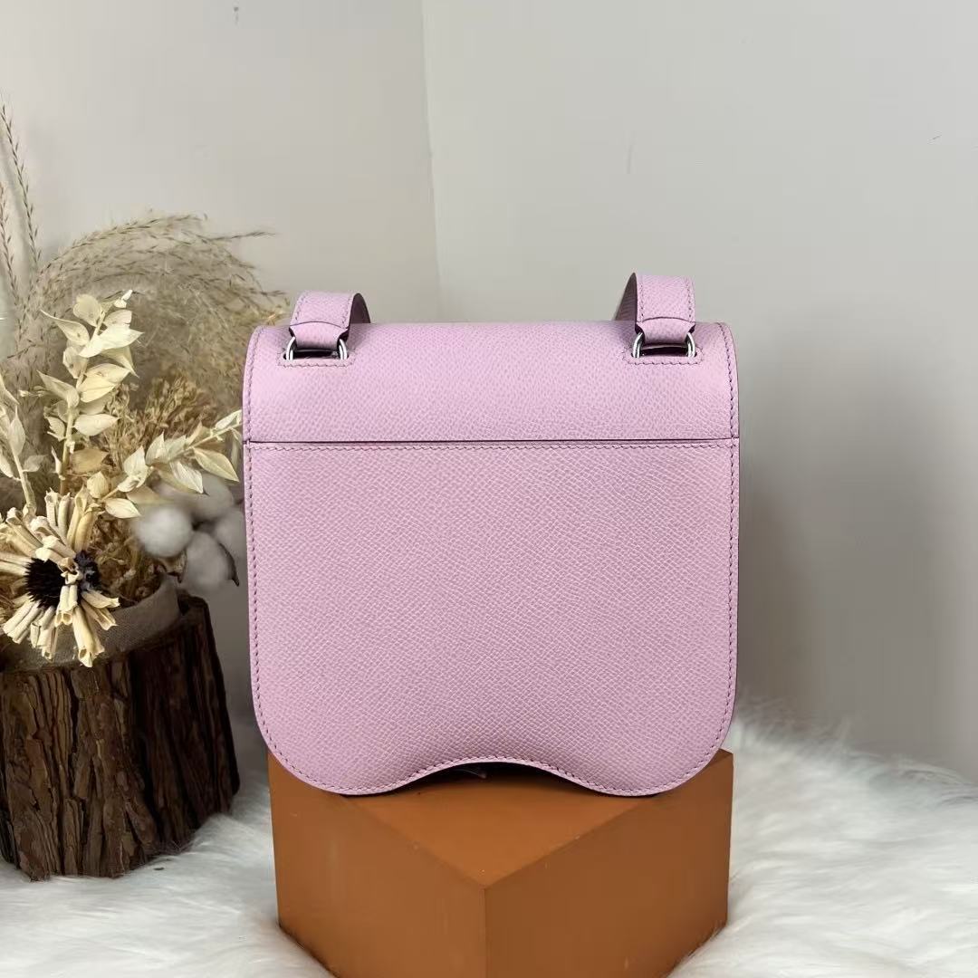 HM Della Cavalleria Mini Bag Light Pink Epsom Leather