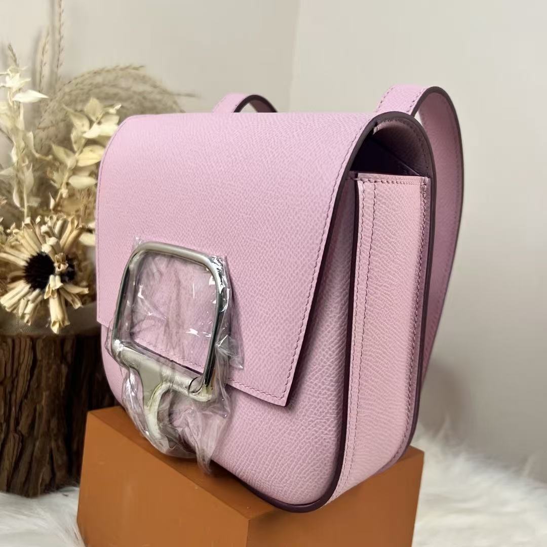 HM Della Cavalleria Mini Bag Light Pink Epsom Leather