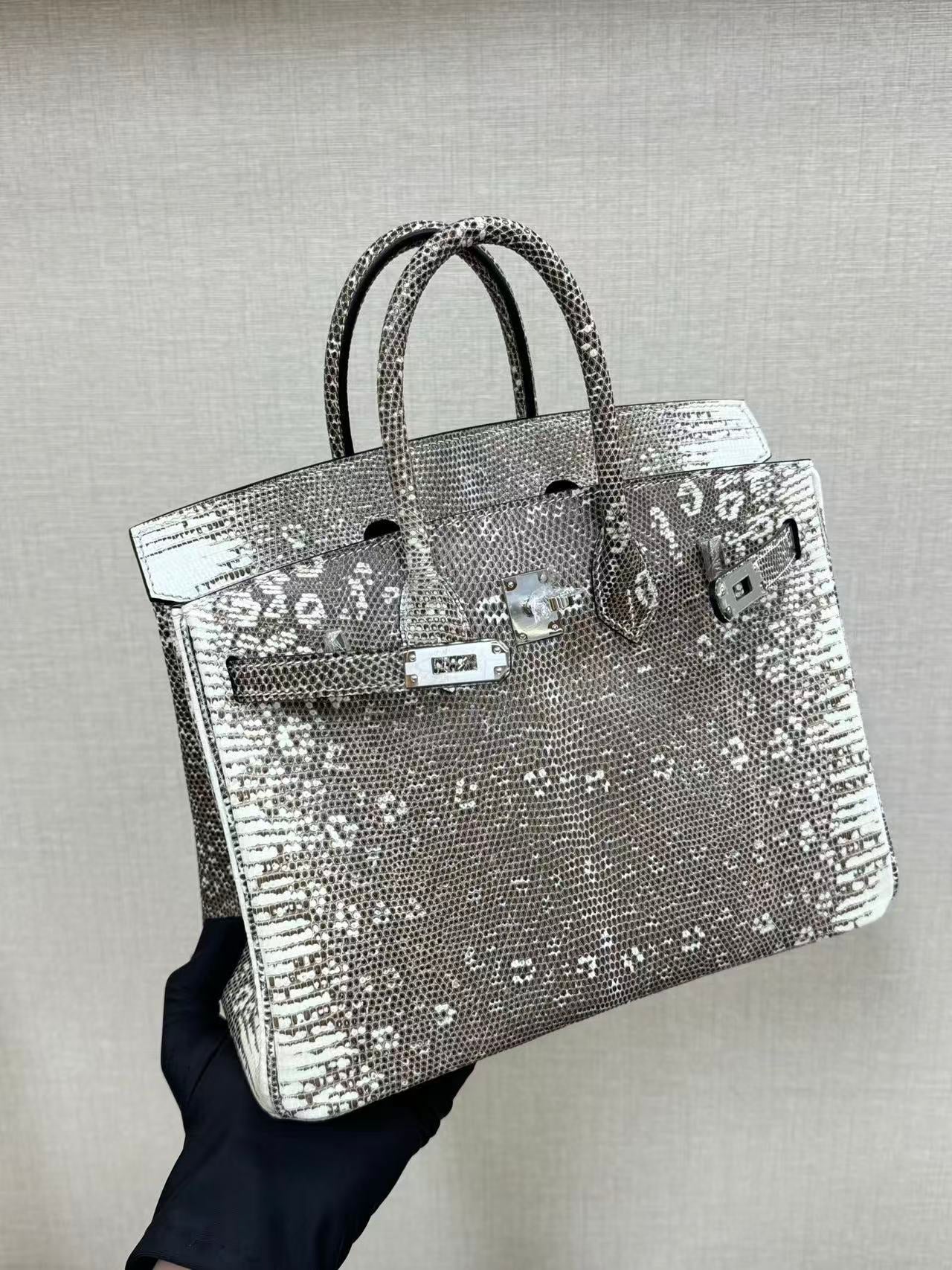 HM Ombre Birkin 25cm Black White Lizard SHW (15 day production)