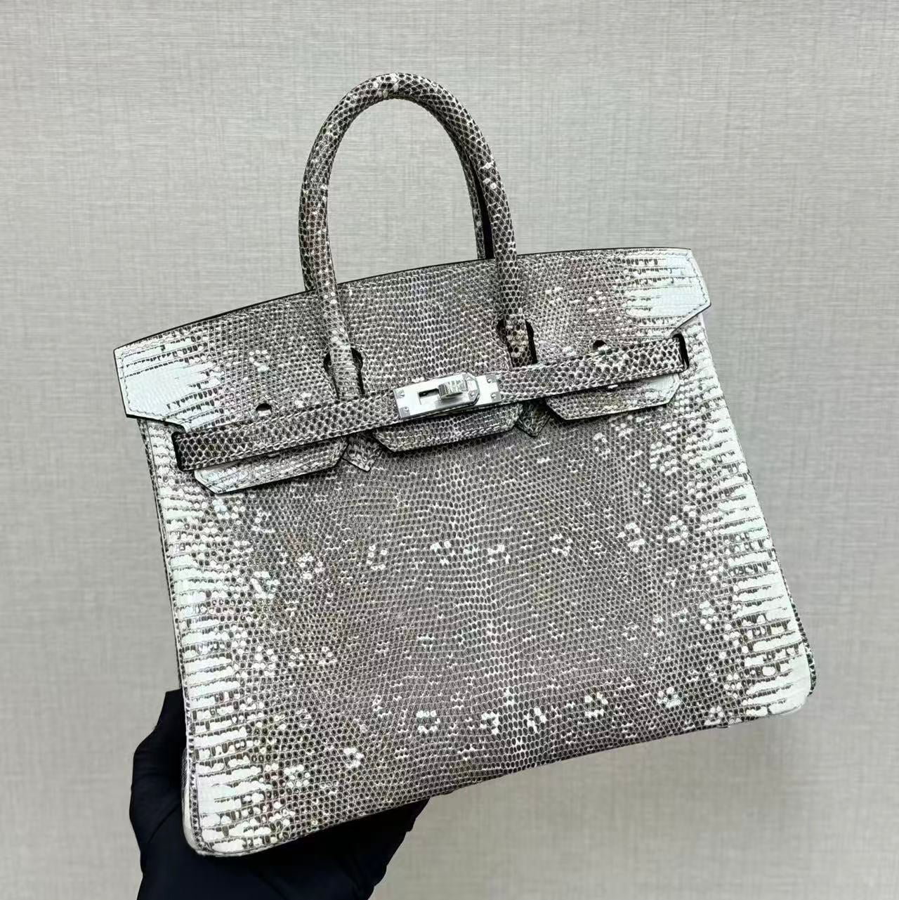 HM Ombre Birkin 25cm Black White Lizard SHW (15 day production)