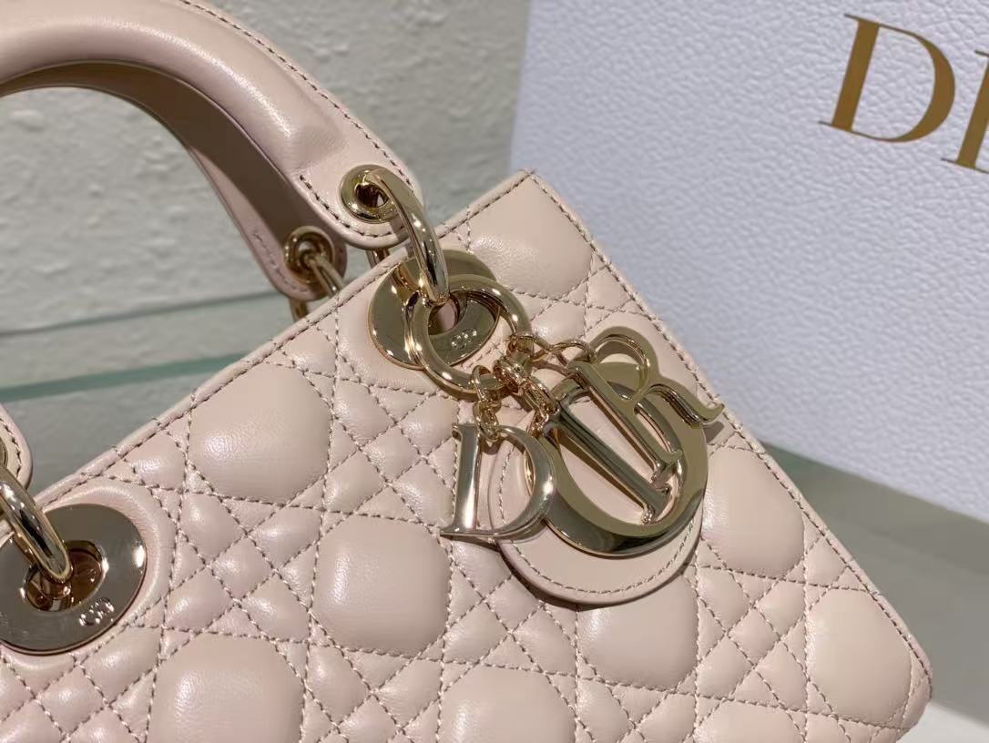 Dior 2026 Lady Dior My ABCDior Bag 20cm Pastel Pink Lambskin