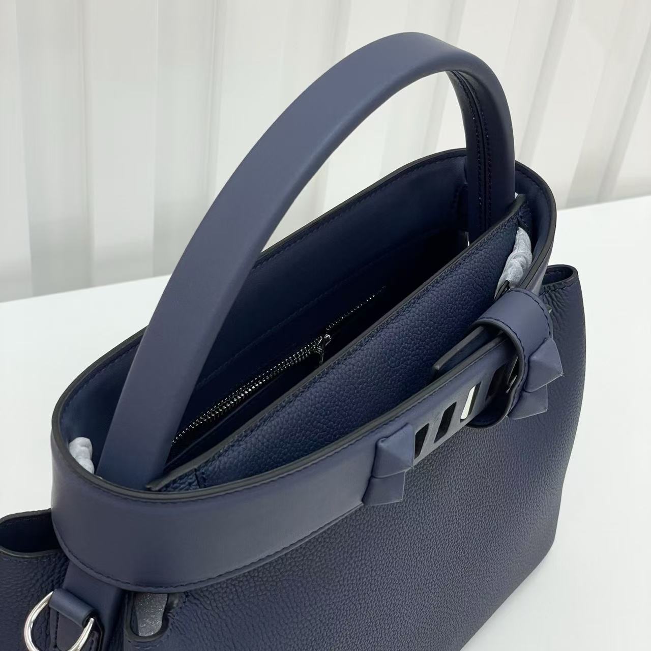 HM Medor Bag With Collier De Chien Clasp Dark Blue Togo And Swift Calfskin