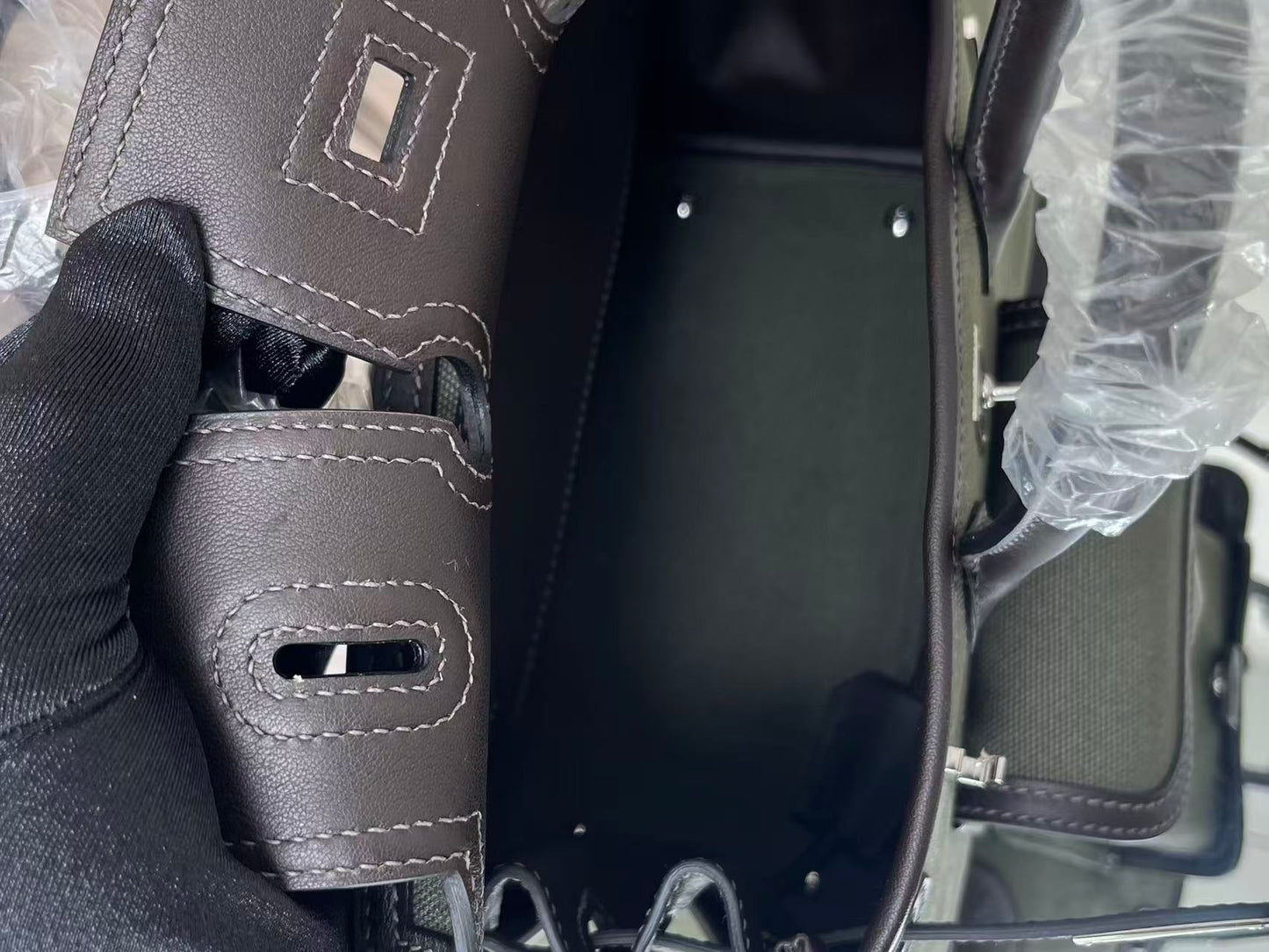 HM Birkin 25 Cargo Olive Green Black Olive Green Black