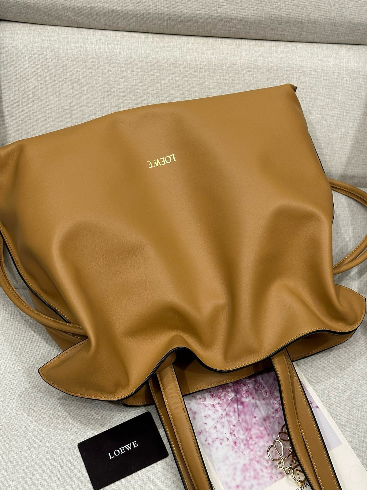 Loew Beige Large Flamenco Puffer Shoulder Bag
