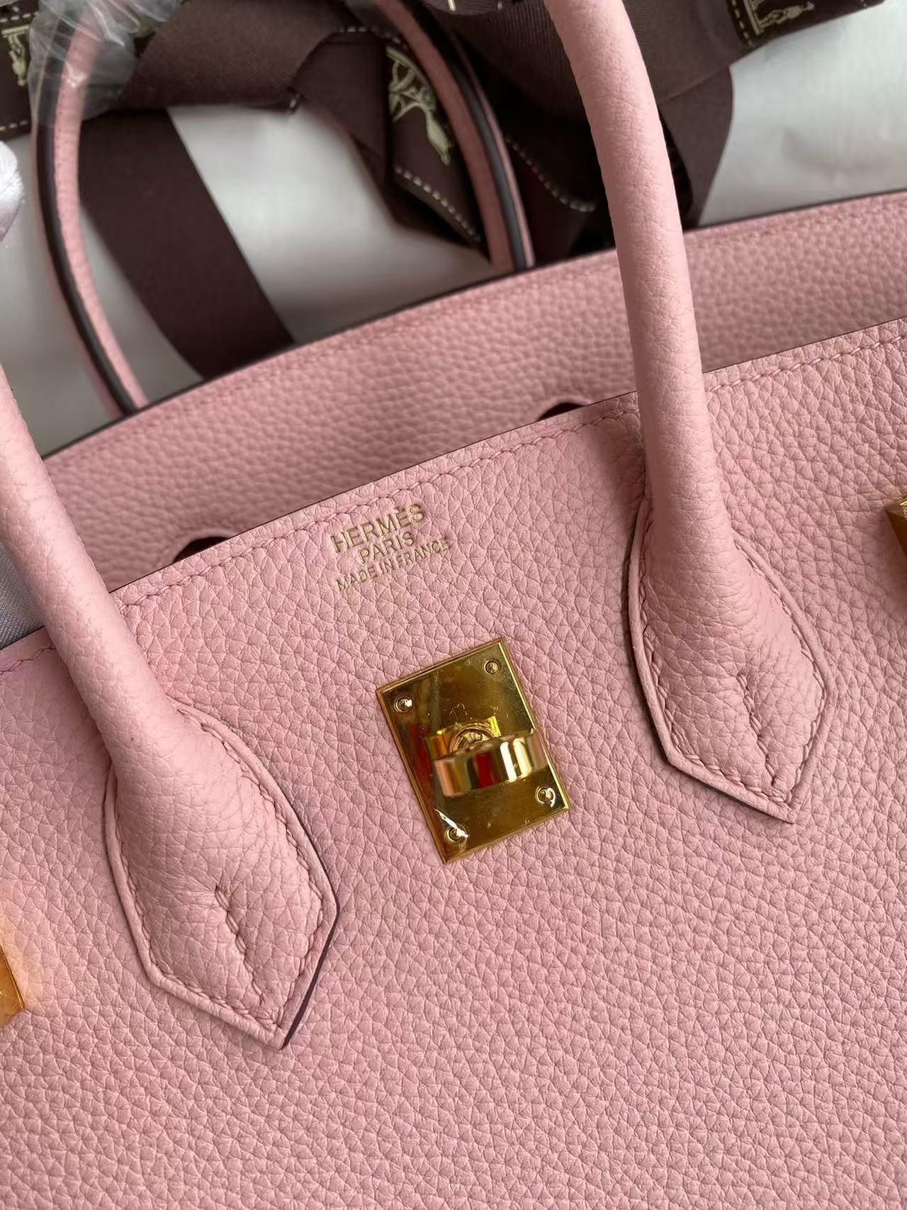 HM Birkin 25cm Pink Togo Leather Gold Hardware