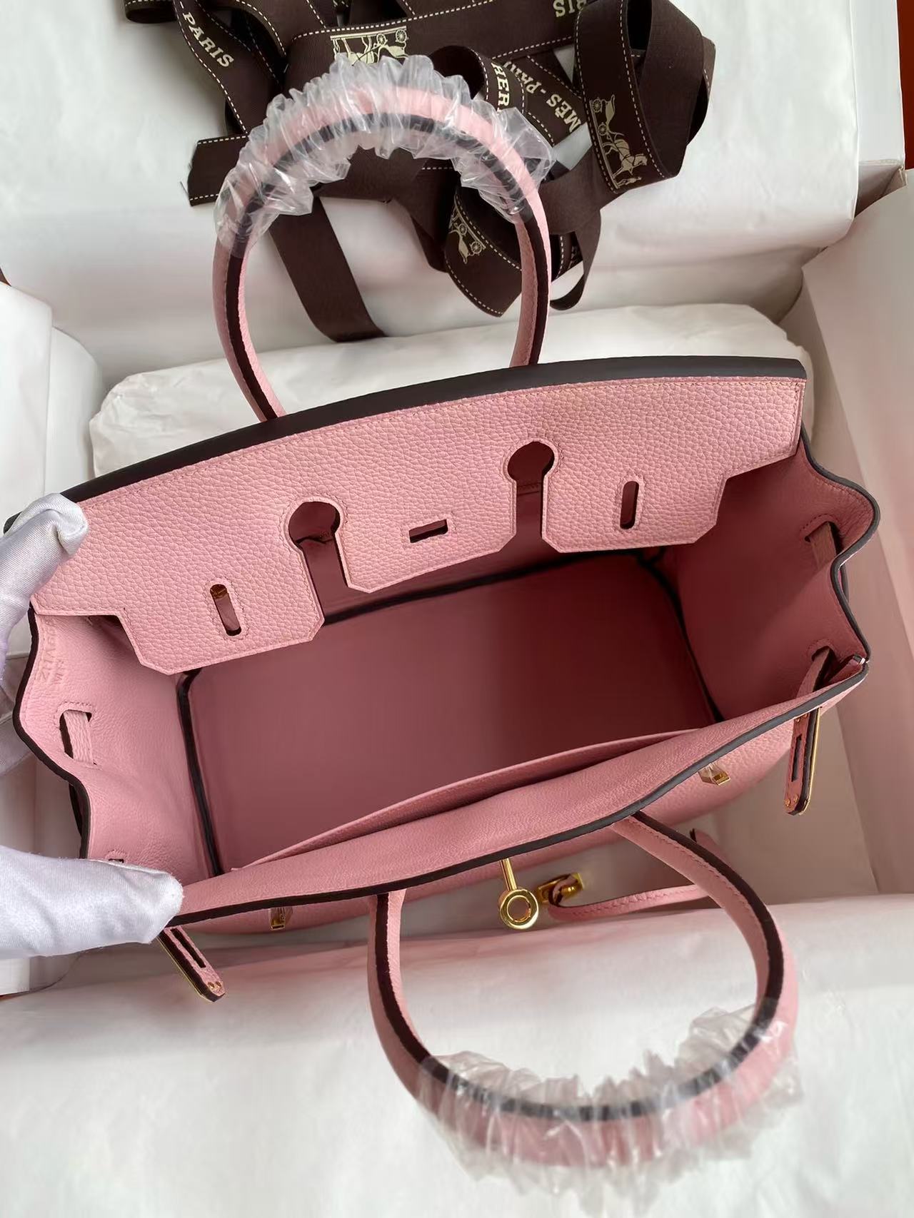 HM Birkin 25cm Pink Togo Leather Gold Hardware