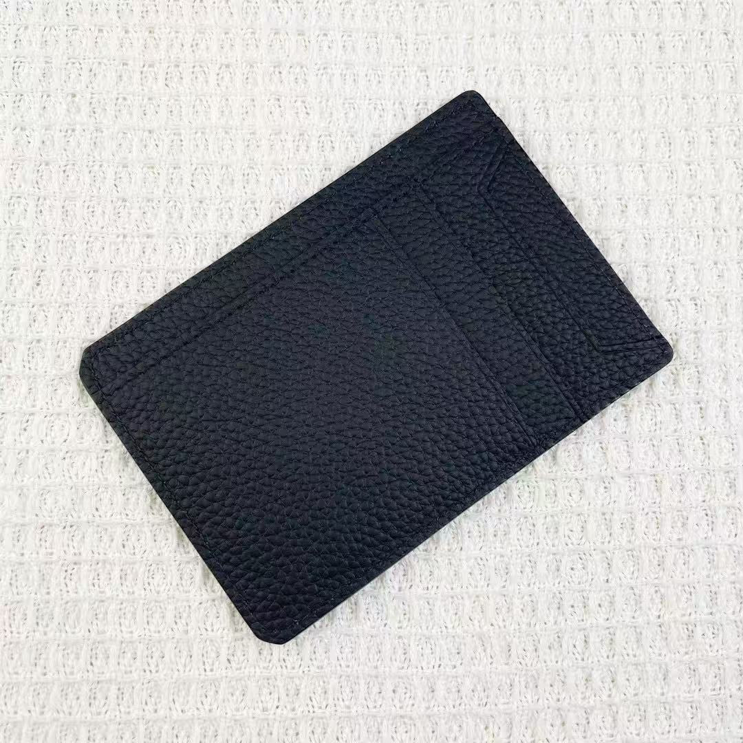 HM Citizen Twill Card Holder Black Calfskin