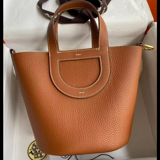 HM Loop Bag 23cm Tan Brown Togo Leather
