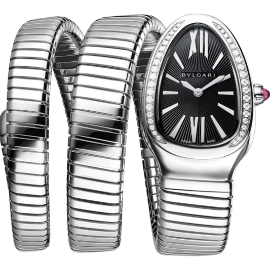 Bulgari Serpenti Tubogas 35cm Black Diamond Double Tour Watch