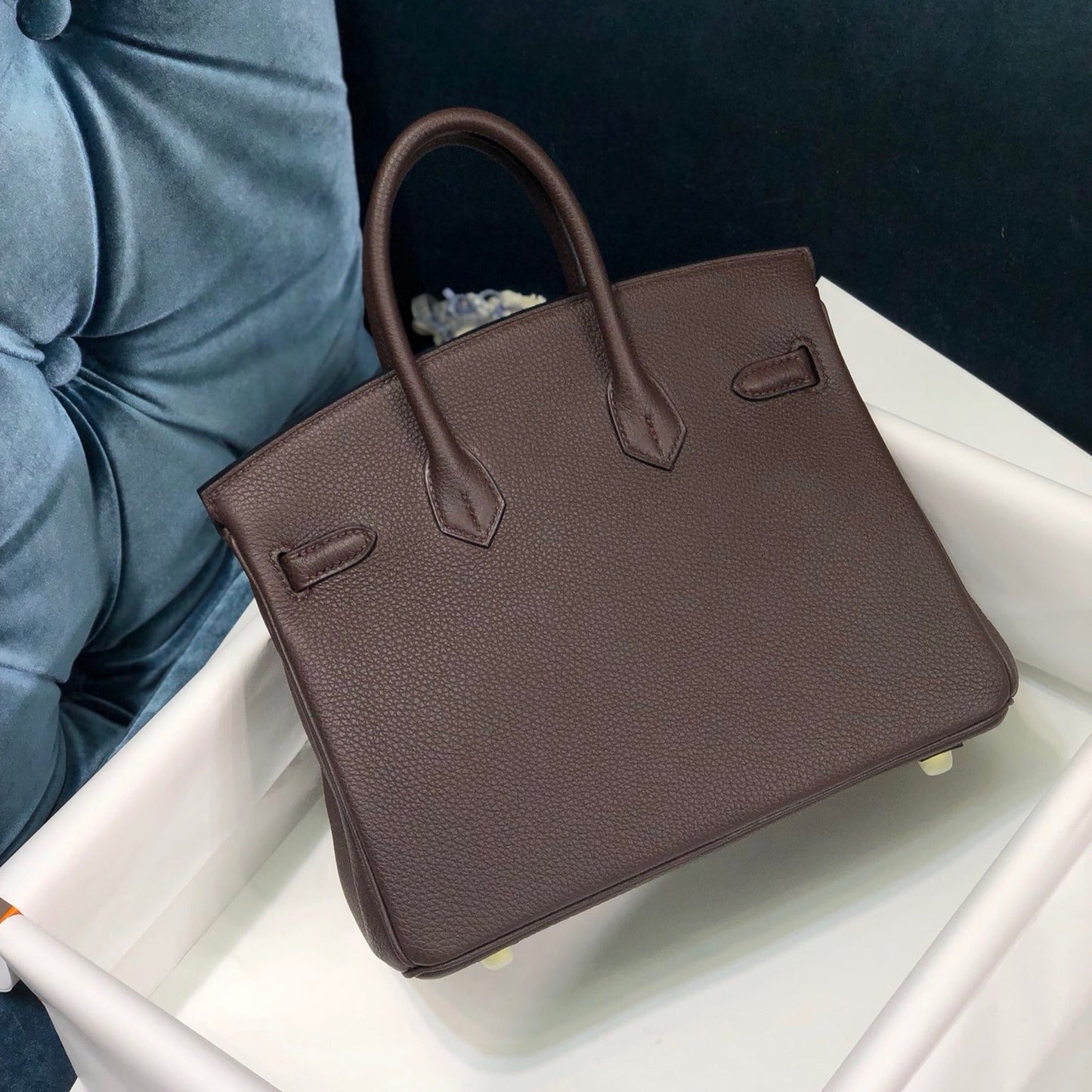 HM BIRKIN CAFE TOGO LEATHER SILVER HARDWARE