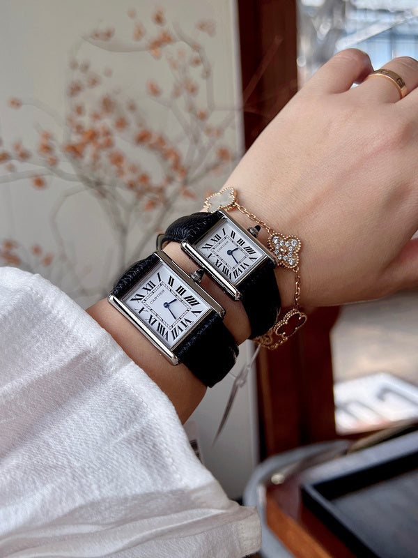 CW5  Couple's lychee print belt watch  25.5mm x 33.7mm/29.5mm*22mm  movement