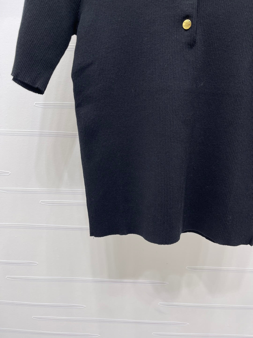 Celine Striped Knit Collared Short-Sleeve Shirt in Tencel