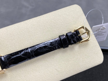 Cartier Tank 24mm Black Dial Gold Case Leather