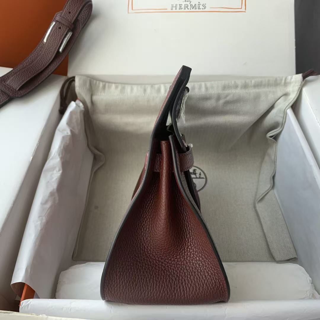 HM Jypsière 28 Bag Burgundy Togo Leather