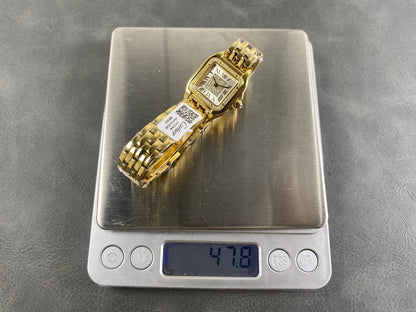 Cartier Panthère 37mm White Diamond Dial Gold Diamond Bezel