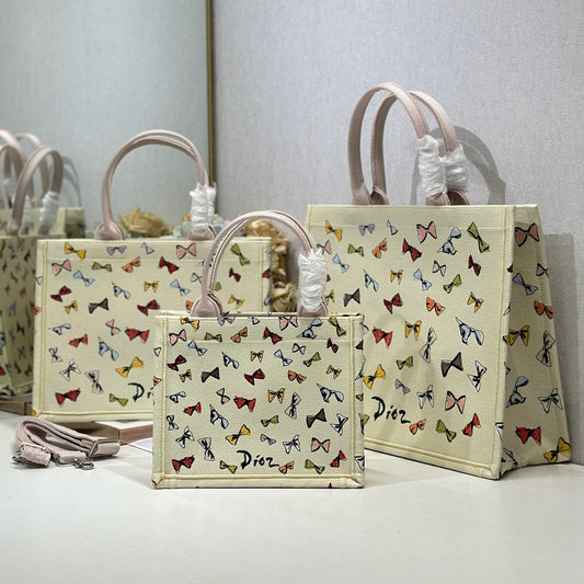 Dior 2026 Multicolor Bow Book Tote Bag Canvas 289511