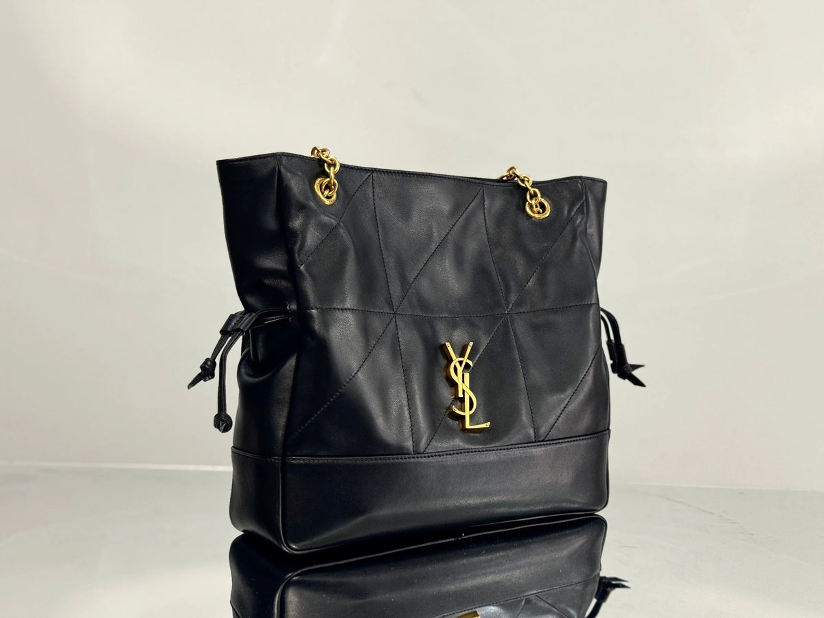 YSL Small Tote Bag 29 Black Caflskin