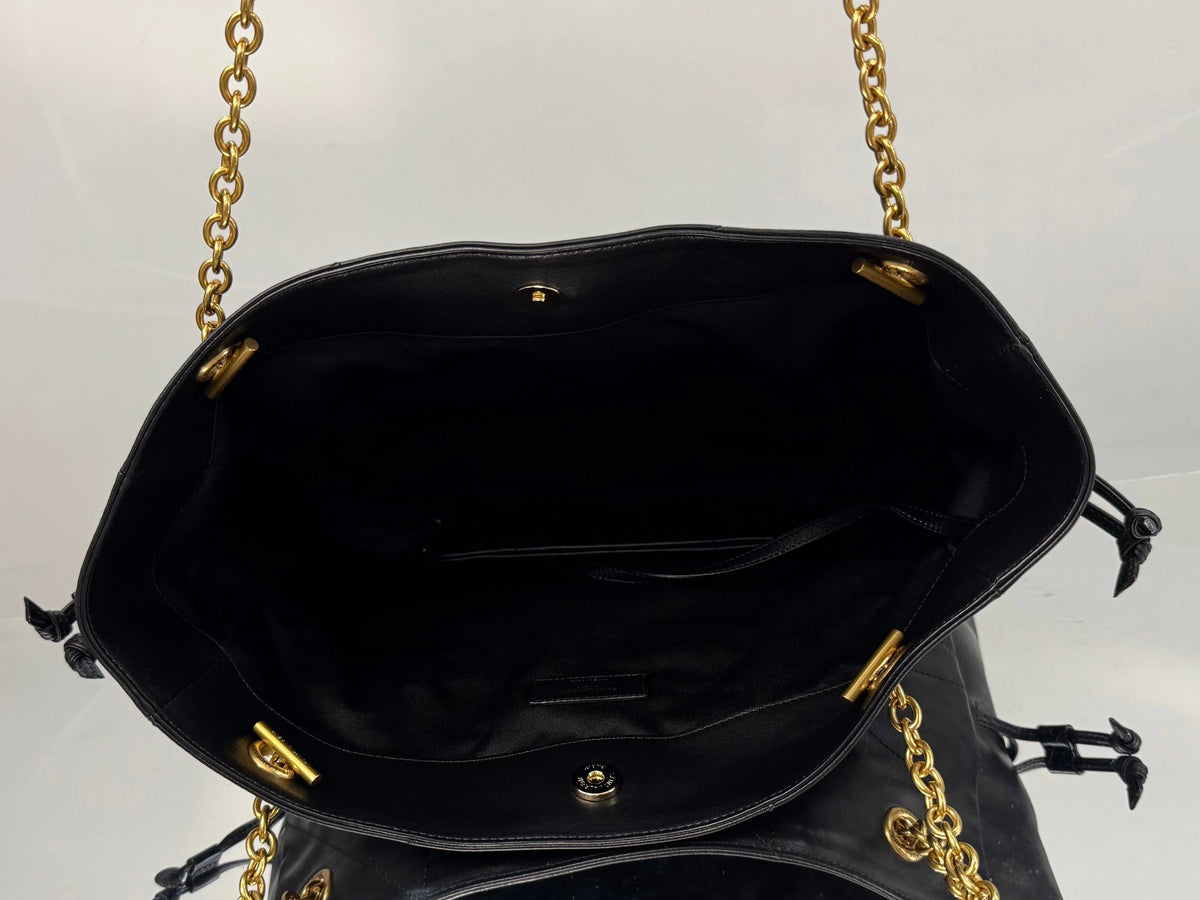 YSL Small Tote Bag 29 Black Caflskin