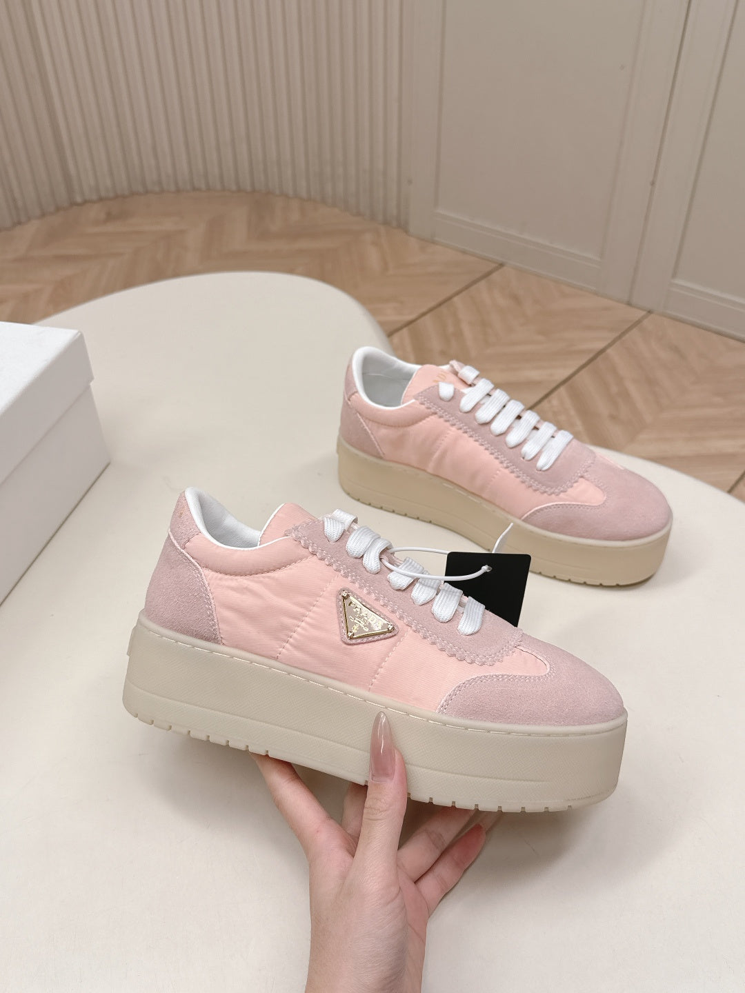 PRA 2026S Platform Sneakers 50 Pink Suede 663491