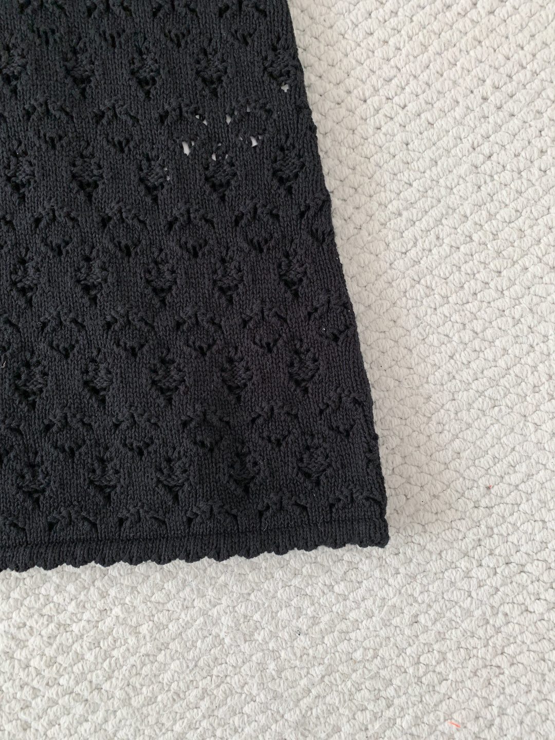 Celine Mini Dress Black Cotton Pointelle 380652