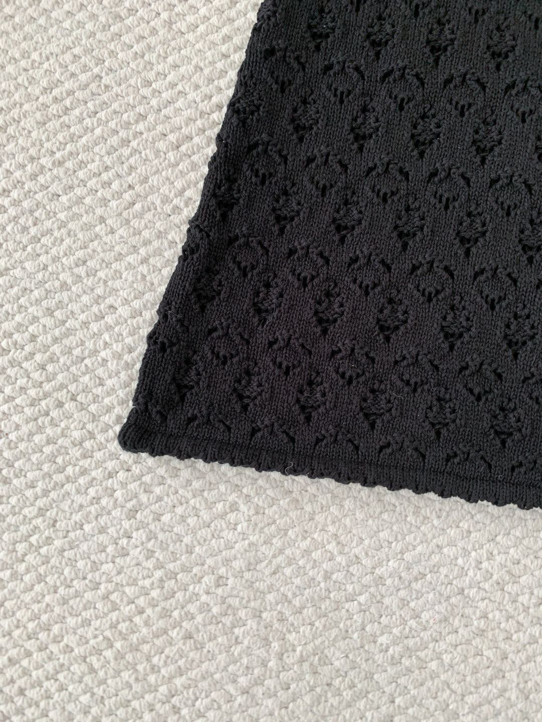 Celine Mini Dress Black Cotton Pointelle 380652