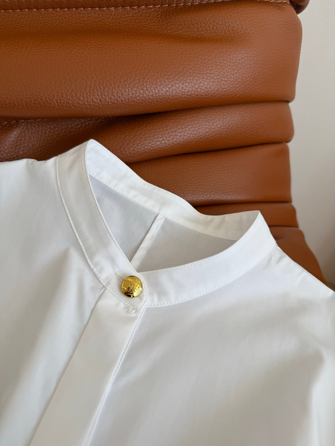 Celine 25 Flying Sleeve Waist Dress White Cotton