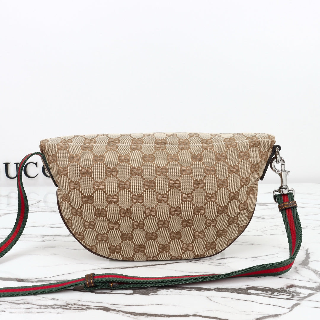 Gucci 2026 Tag Crossbody Bag 30cm Canvas And Calfskin