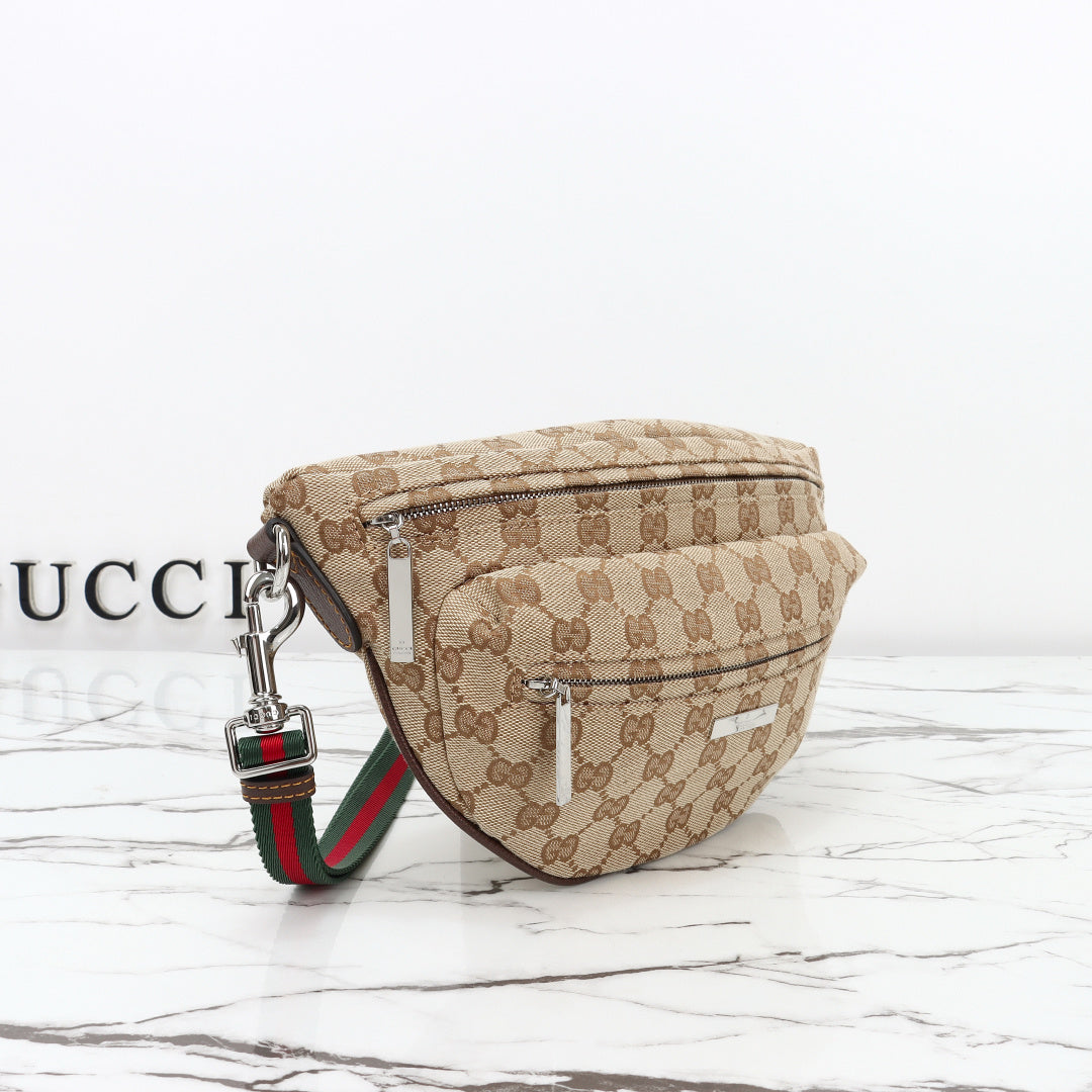 Gucci 2026 Tag Crossbody Bag 30cm Canvas And Calfskin