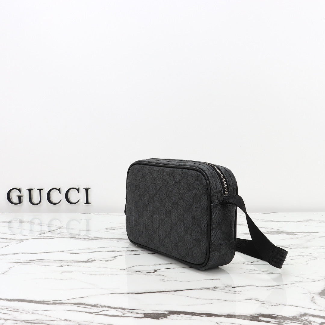 Gucci 2026 Essence Classic Mini Bag 22cm Black Canvas Leather