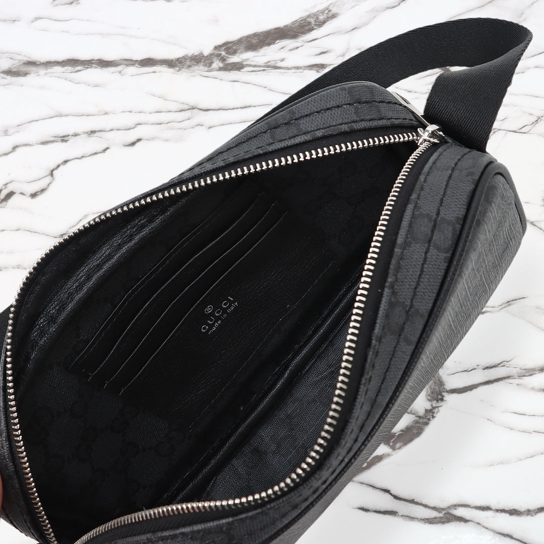 Gucci 2026 Essence Classic Mini Bag 22cm Black Canvas Leather