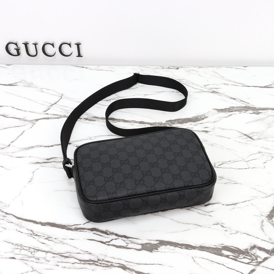 Gucci 2026 Essence Classic Mini Bag 22cm Black Canvas Leather