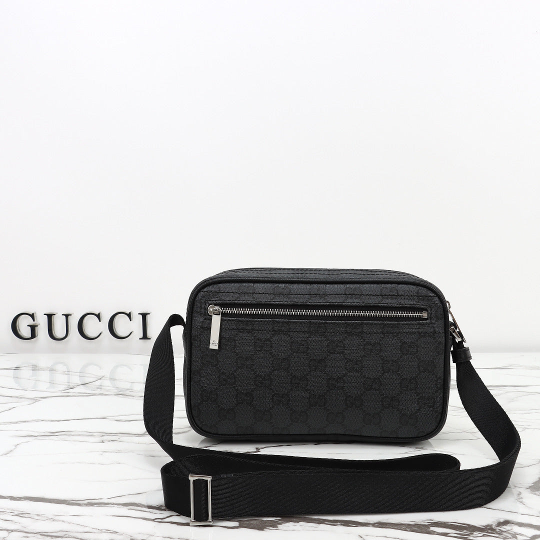 Gucci 2026 Essence Classic Mini Bag 22cm Black Canvas Leather