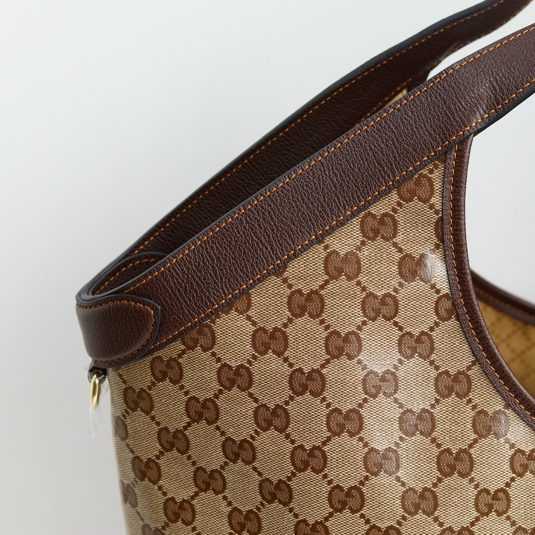 Gucci 2026 Giglio Shoulder Bag 60cm Brown Green Red Calfskin