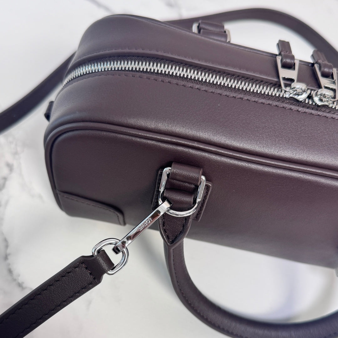 Loewe Amazona 23 Cropped Bag Dark Brown Shiny Calfskin