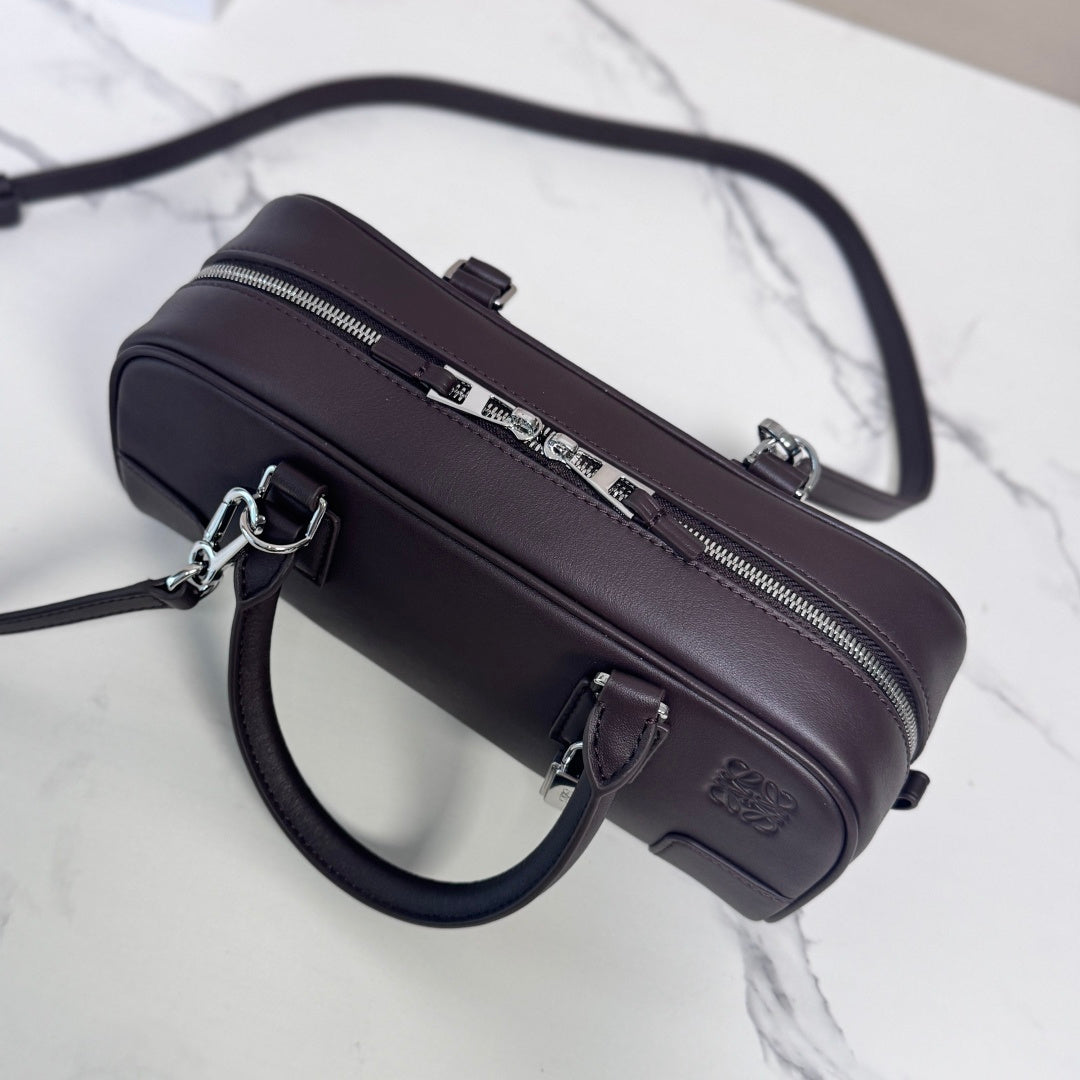 Loewe Amazona 23 Cropped Bag Dark Brown Shiny Calfskin