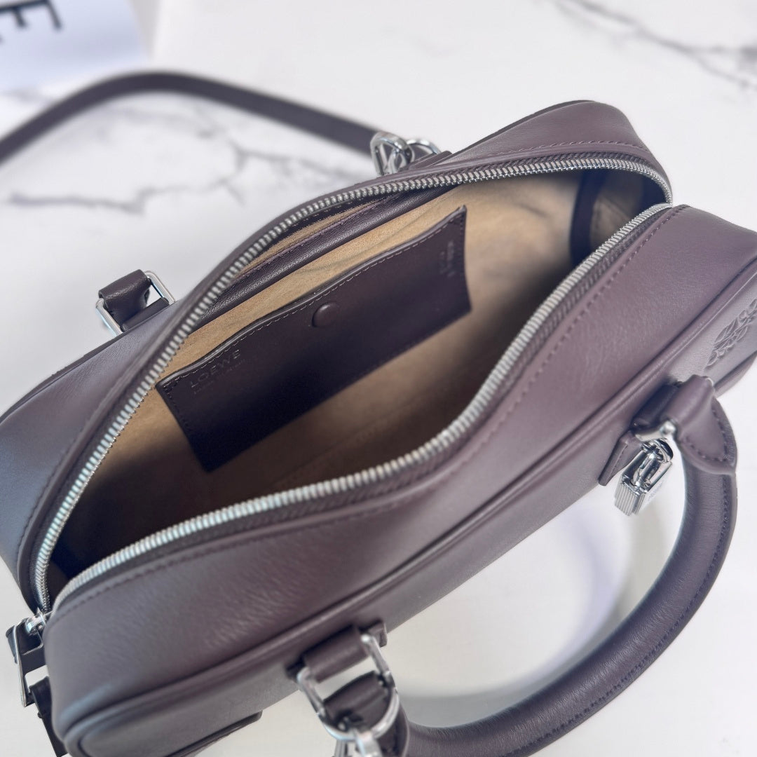 Loewe Amazona 23 Cropped Bag Dark Brown Shiny Calfskin