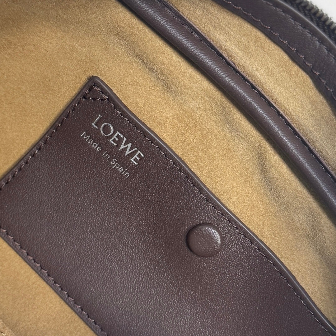 Loewe Amazona 23 Cropped Bag Dark Brown Shiny Calfskin
