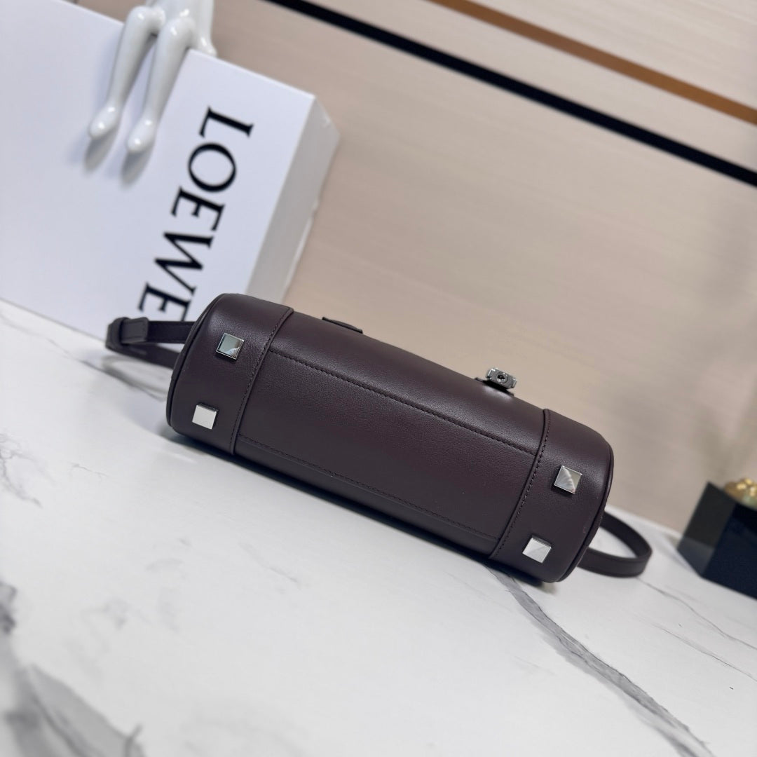 Loewe Amazona 23 Cropped Bag Dark Brown Shiny Calfskin