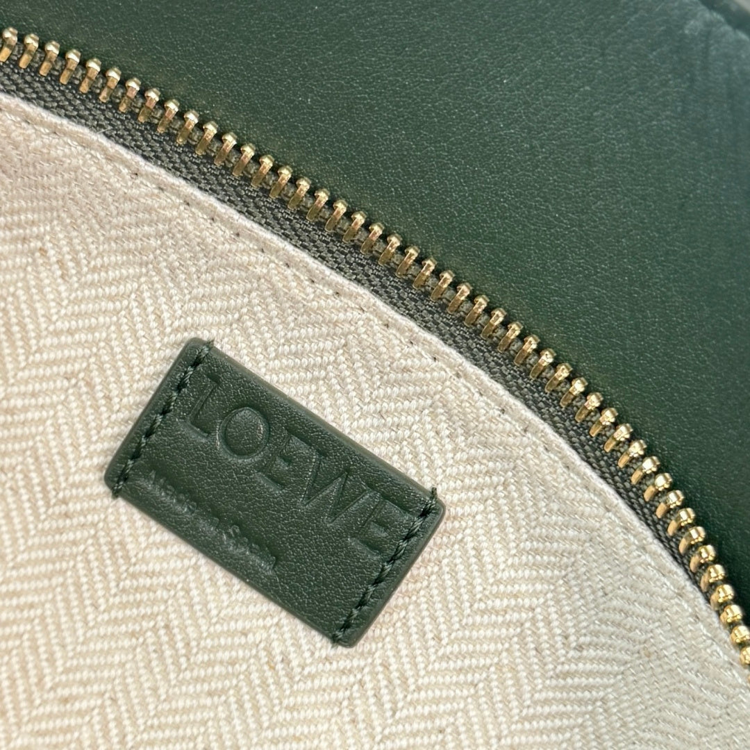 Small Puzzle Edge Landscape Bag Olive Green Yellow Nappa Calfskin
