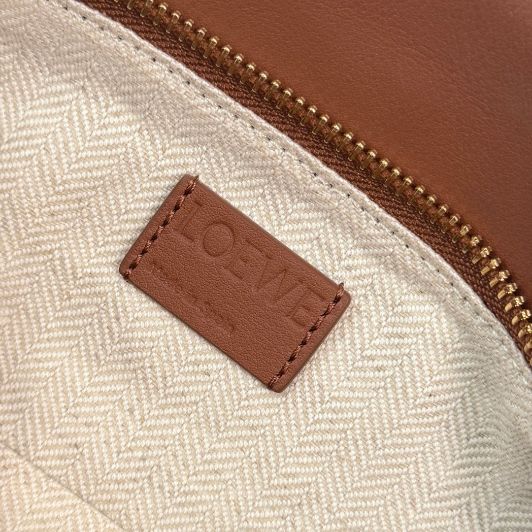 Small Puzzle Edge Landscape Bag Brown Parrot Pink Nappa Calfskin