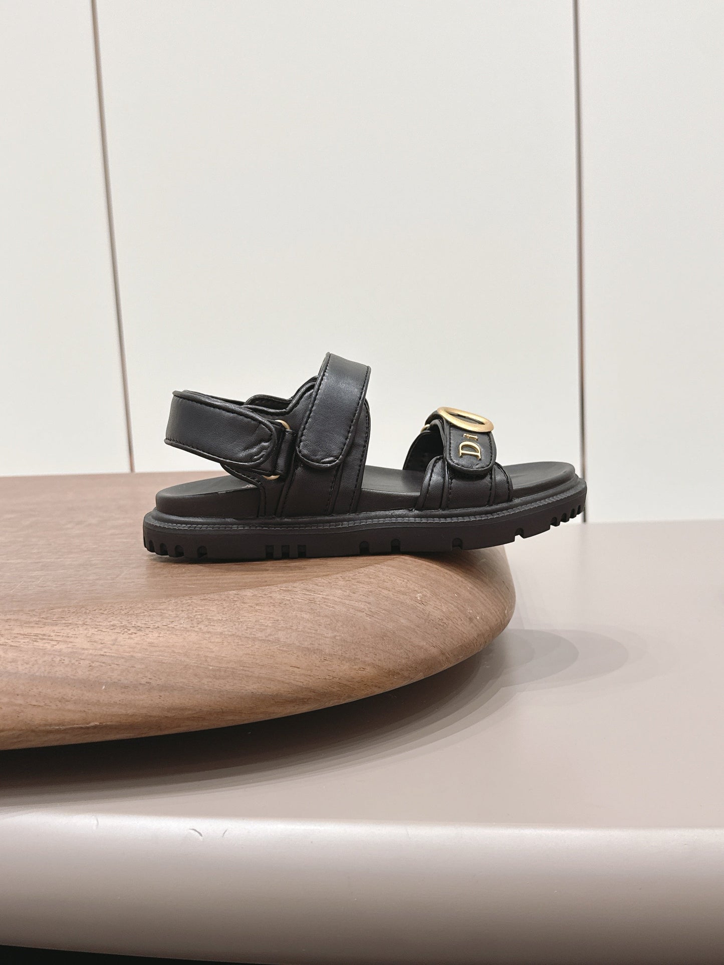 CD 26A Platform Sandal Sheepskin Gold Buckle