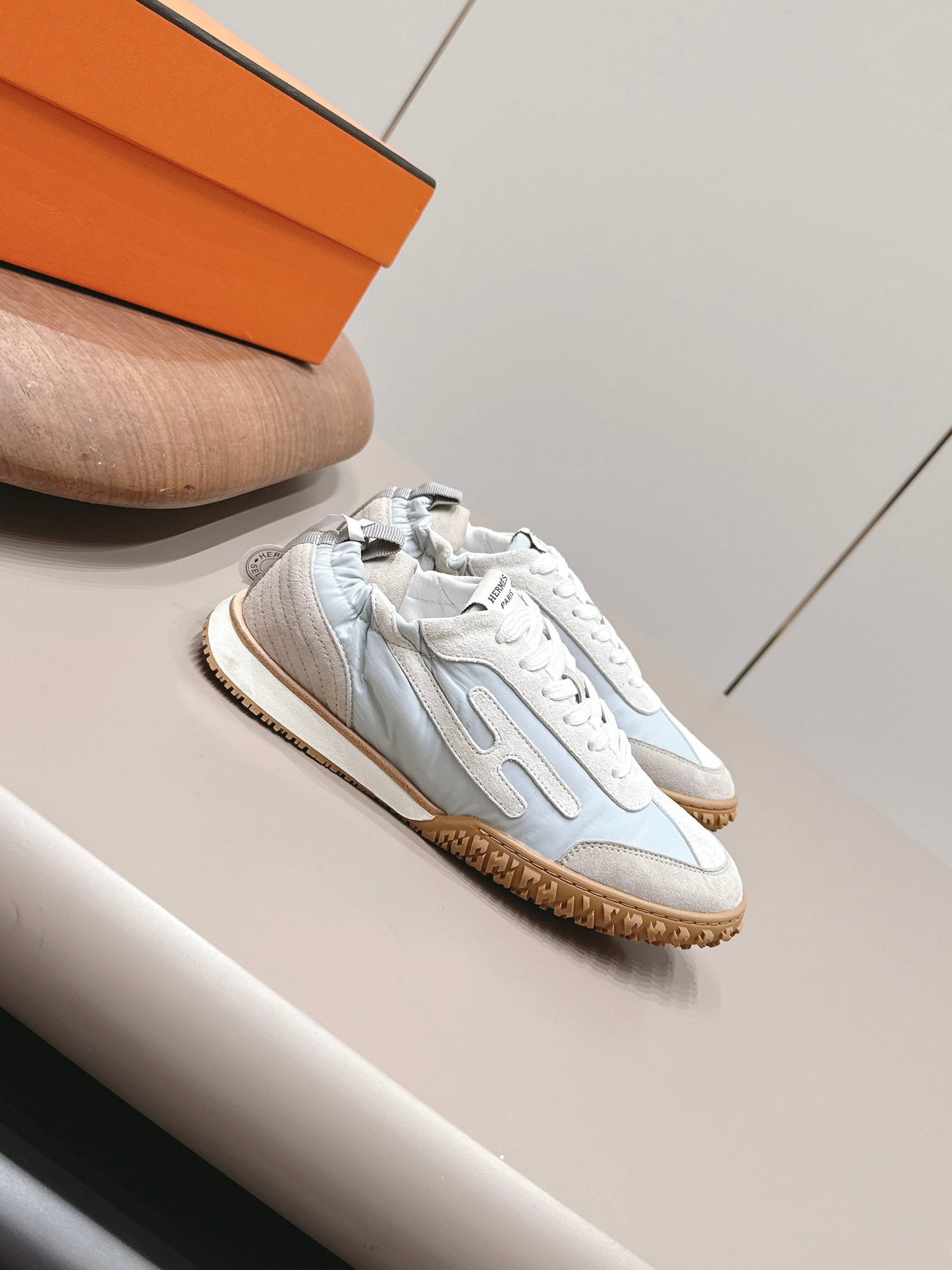 HM 26s Bouncing Sneakers Ice Blue Nylon Suede