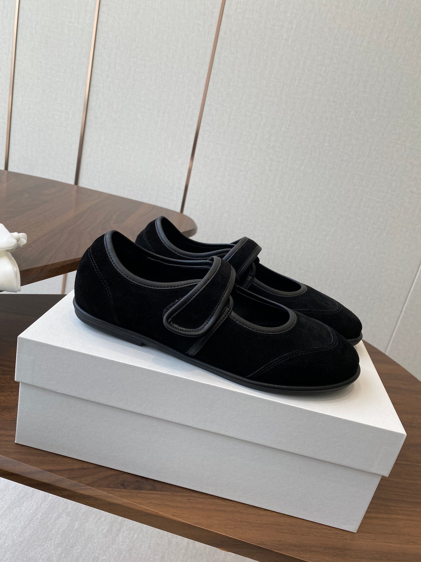 HM 25s Velcro Mary Jane Black Suede