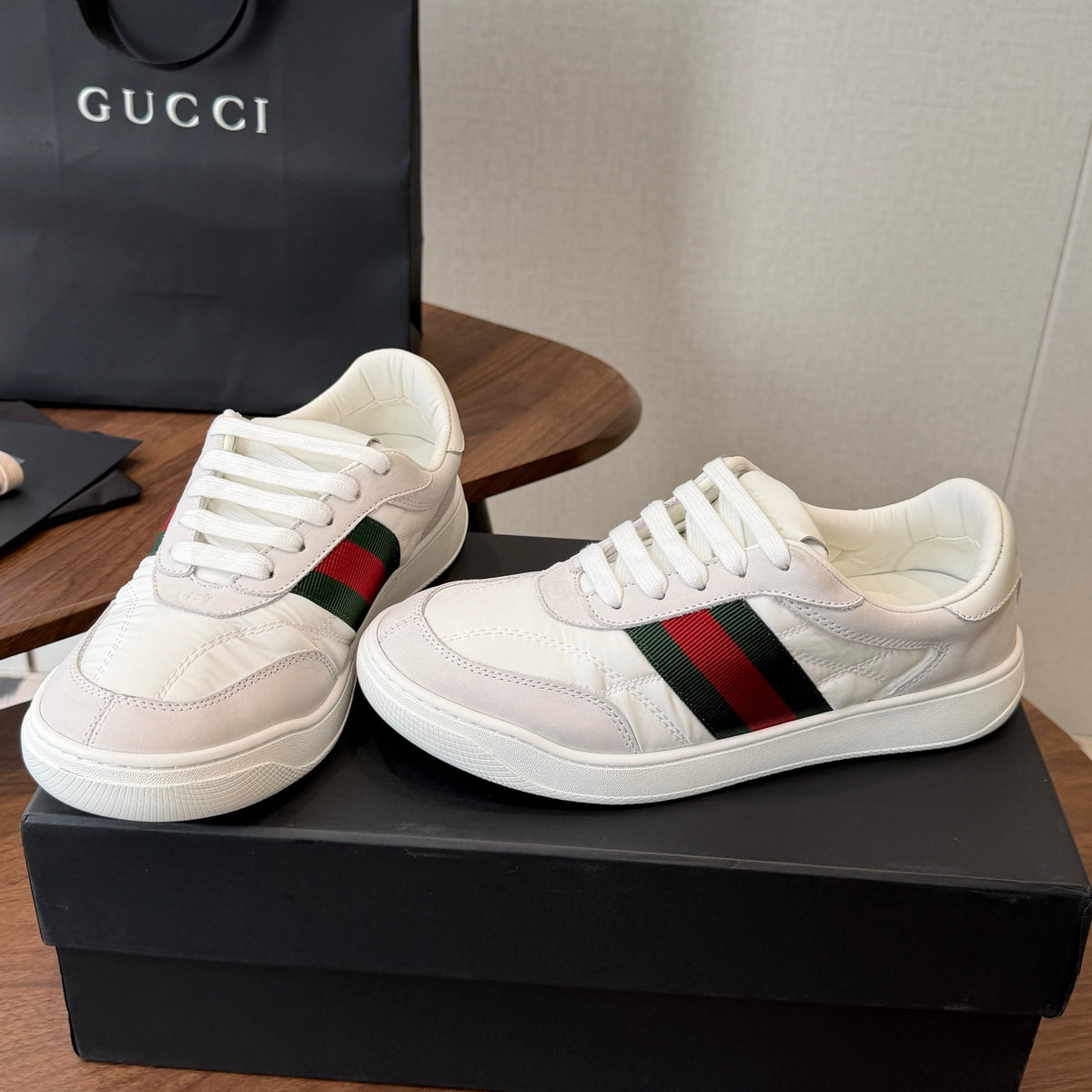 GG 26s Screener Sneaker White Padded Nylon 102153